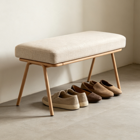 Foldable Upholstered Shoe Bench